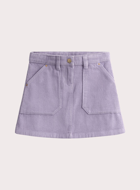 Falda corta de pana morada para niña VAPERJUP1 / 24W901R2JUP326