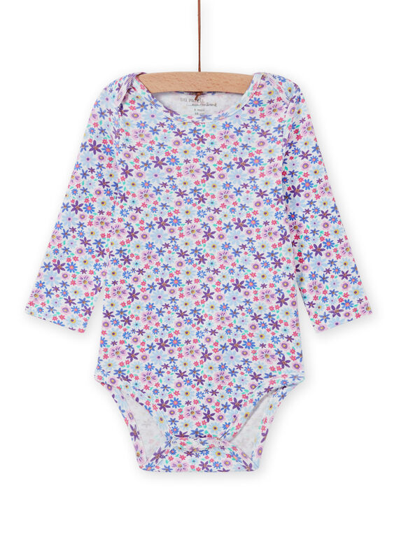 Body de manga larga con estampado floral para bebé niña MEFIBODLIB / 21WH13C6BDL001