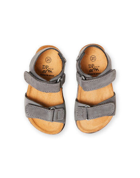 Sandalias lisas de color gris para bebé niño LBGNUGRIS / 21KK3855D0E940
