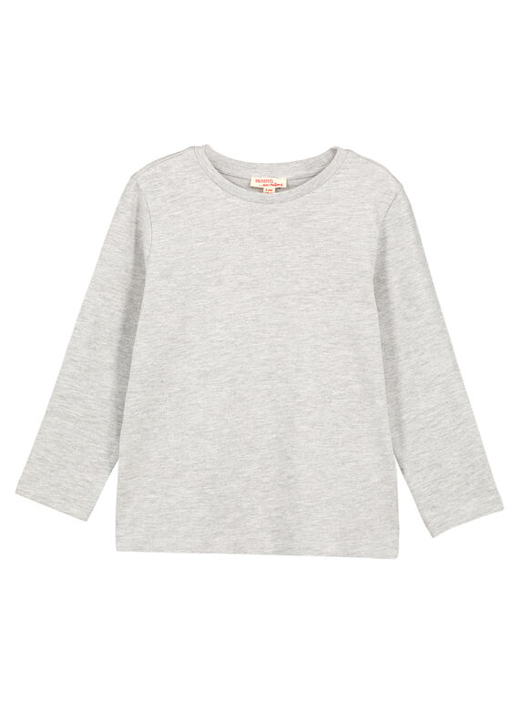 Camiseta lisa Gris jaspeado Manga larga GOESTEE3 / 19W902U2D32J922