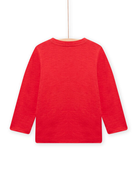 Camiseta navideña roja con bordado para niño MONOTEE / 21W902Q1TMLF518