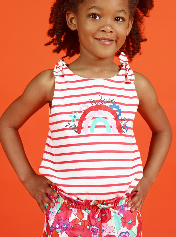 Camiseta de tirantes reversible de color blanco y naranja LAVIDEB / 21S901U1DEB000