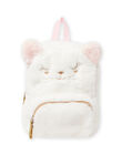 Mochila rosa con estampado de gato de pelo artificial para bebé niña MYICLASAC / 21WI09G1BES001
