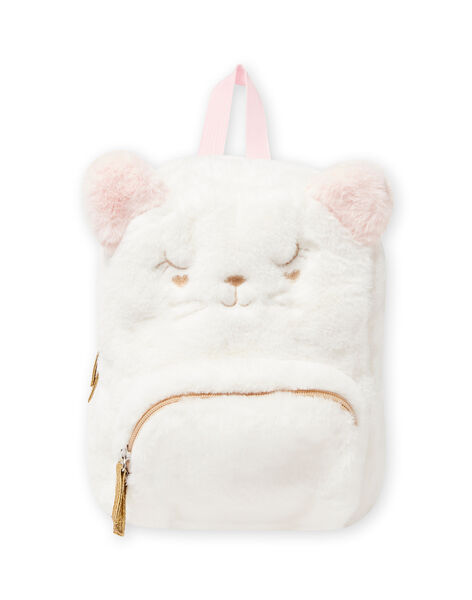 Mochila rosa con estampado de gato de pelo artificial para bebé niña MYICLASAC / 21WI09G1BES001