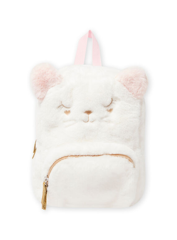 Mochila rosa con estampado de gato de pelo artificial para bebé niña MYICLASAC / 21WI09G1BES001