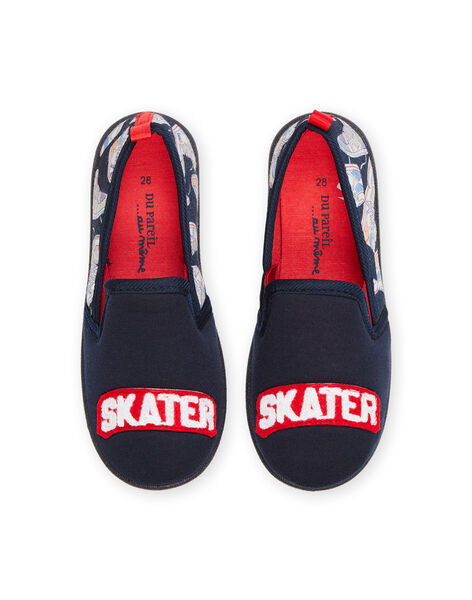 Patucos de color azul marino con estampado de skate y texto ROPANTSKATER / 23KK3641D0B070