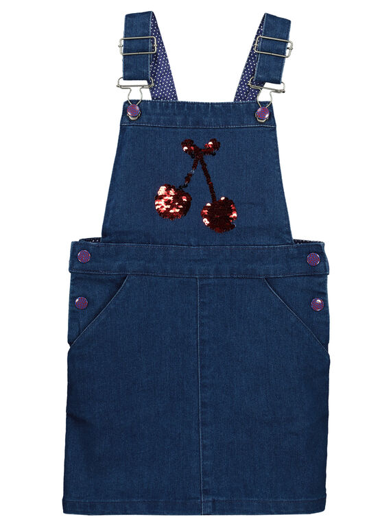 Vestido-peto vaquero para niña FACOROB2 / 19S90182ROBK005
