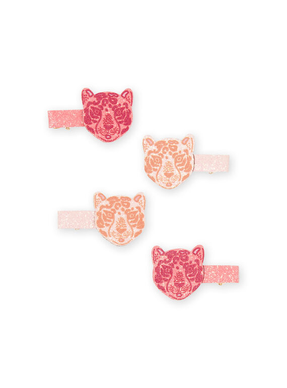 Pack de 4 horquillas de leopardo con brillo para niña MYAJOCLIC1 / 21WI01S1BRT953