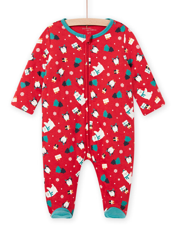 Pelele rojo con estampado de Navidad de fantasía para bebé niño MEGAGRENOEL / 21WH14F2GRE050