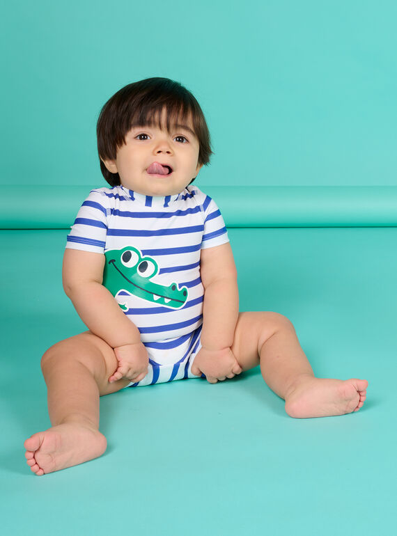Mono de baño blanco y azul para bebé niño NYUCOMUV / 22SI10L1MAI000