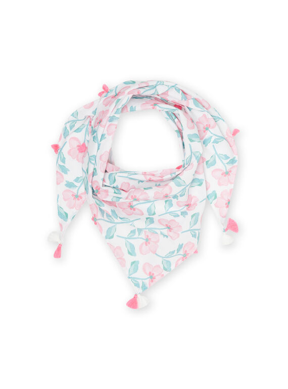 Fular blanco con estampado floral para niña NYAVOFOUL / 22SI0131FOU000