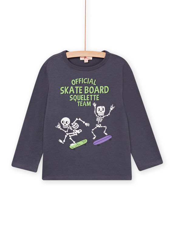 Camiseta de manga larga con esqueletos fluorescentes POKATEE4 / 22W902L4TMLJ900