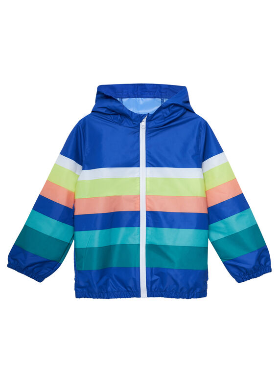 Chaqueta impermeable que se puede guardar en el bolsillo de rayas JOGROKA1 / 20S902I5BLO703