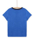 Camiseta de color azul inglés con dibujo de loro para niño NOGATI3 / 22S902O1TMC702