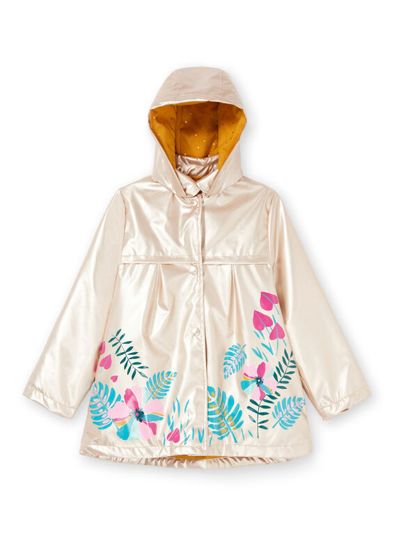 Impermeable dorado con estampado floral LANAUIMPER / 21S901R2IMPK008