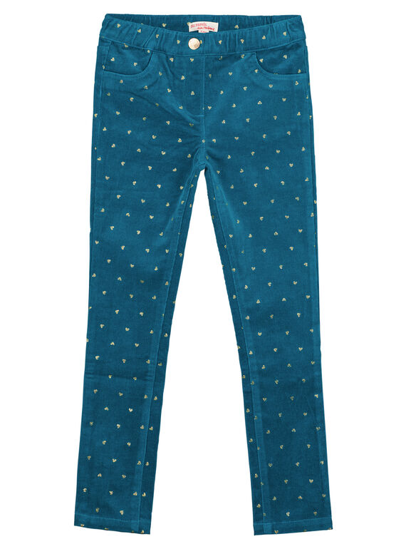 Pantalón de terciopelo con estampado brillante dorado claro GAMUPANT / 19W901F1PAN715