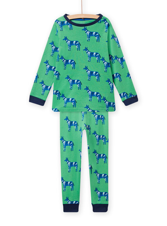 Pijama verdes con estampado de cebra para niño NEGOPYJZEB / 22SH12E5PYJ607