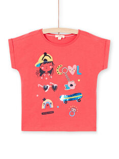Camiseta de manga corta de color rojo para niña LAHATI1 / 21S901X1TMCF506