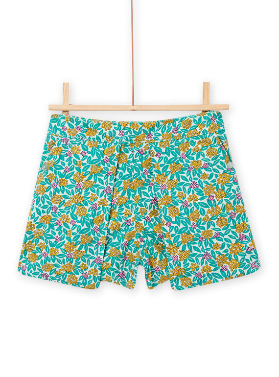 Short de color verde almendra con estampado floral para bebé niña NAGASHORT / 22S901O1SHO611
