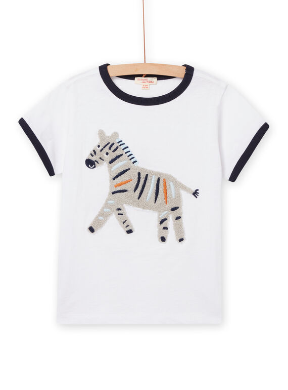Camiseta blanca con estampado de cebra para niño NOSOTI / 22S902Q1TMC000