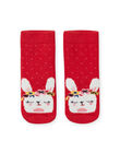 Calcetines rojos de lunares con estampado de conejo para bebé niña LYIHACHOB / 21SI09X1SOQ505
