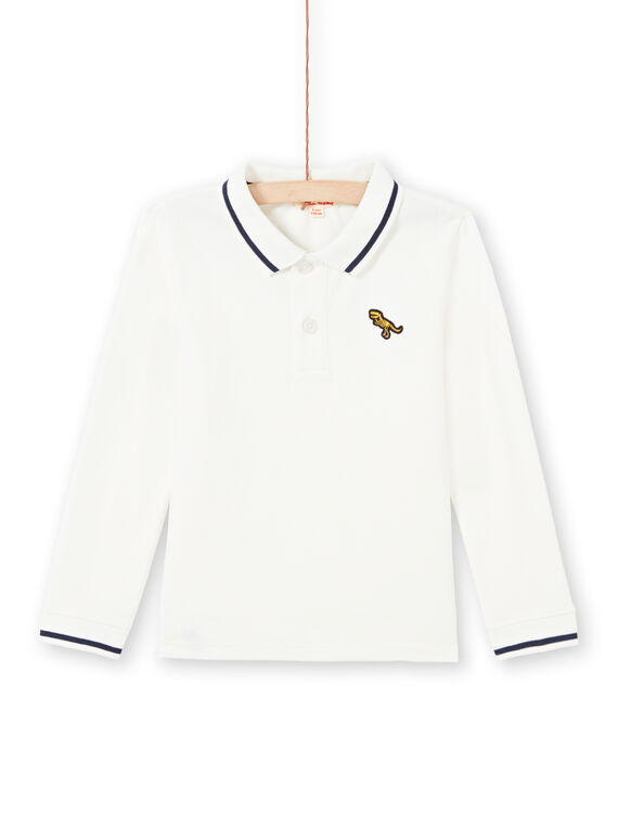 Polo de manga larga liso de color crudo para niño MOJOPOL2 / 21W90214POL001