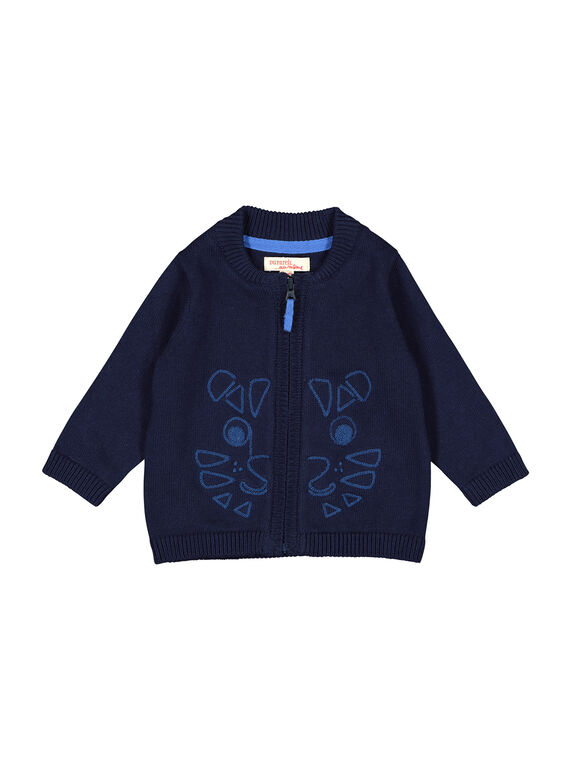 Cárdigan con cremallera de color azul marino para bebé niño FUJOGIL2 / 19SG1032GIL713