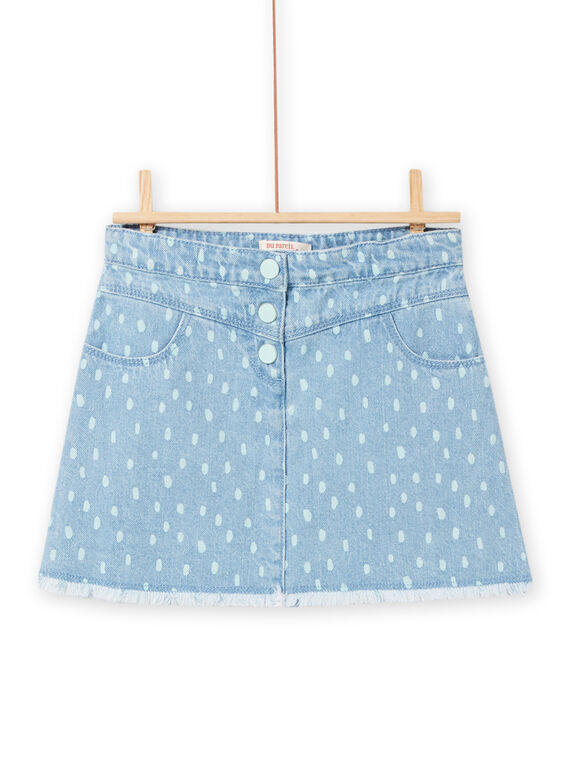Falda vaquera clara con lunares para niña NAMOJUP2 / 22S901N1JUPP272