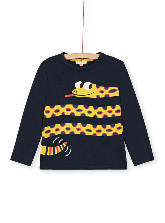 Camiseta azul marino de algodón para niño LOJOTEE1 / 21S90231TML705
