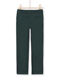 Pantalón de sarga verde oscuro para niño MOTUPAN2 / 21W902K2PANG618