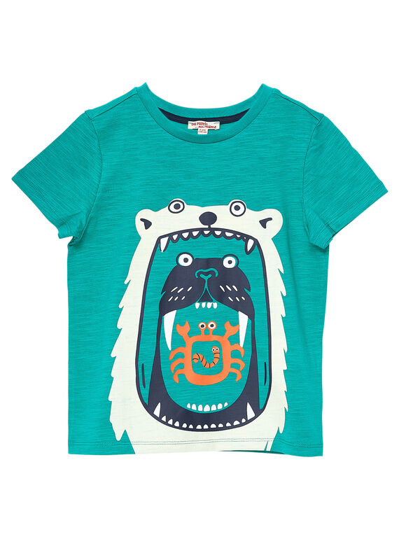 Camiseta de manga corta de color verde con estampado de animales para niño JOJOTI3 / 20S90245D31G623