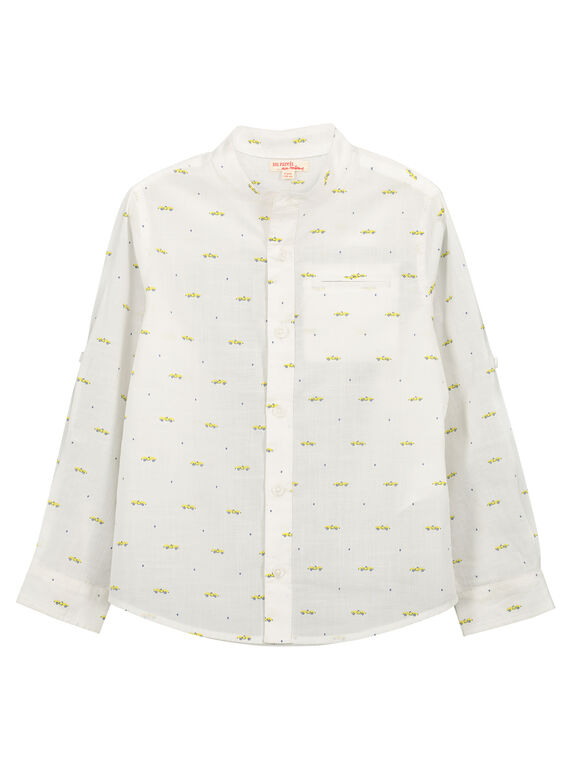 Camisa de color blanco con estampado de fantasía para niño FOPOCHEM2 / 19S902C2CHM000