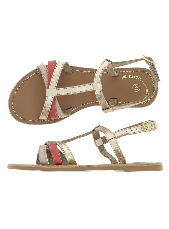 Girls' leather sandals CFSANDLINE / 18SK35WCD0E030