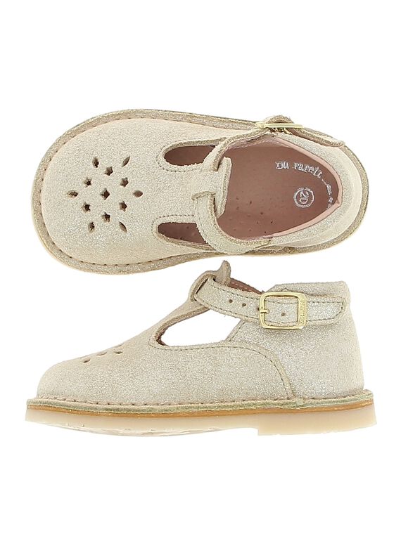 Baby girls' leather T-bar shoes CBFSALBASI3 / 18SK37W3D3H954