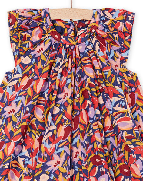 Vestido de color índigo con estampado de flores RISUNROB2 / 23SG09K1ROB703