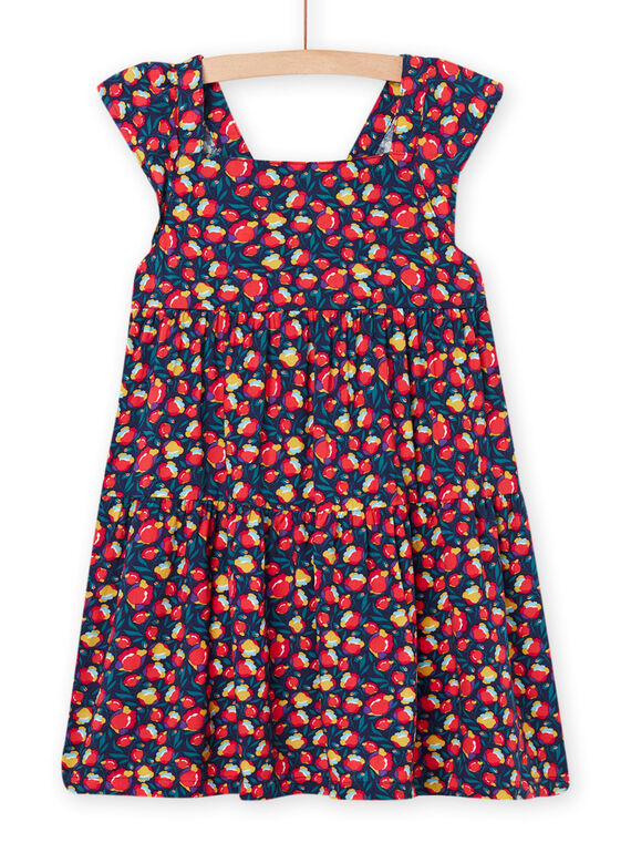 Vestido azul zafiro y rosa para niña NAJOROB6 / 22S901C2ROBC211