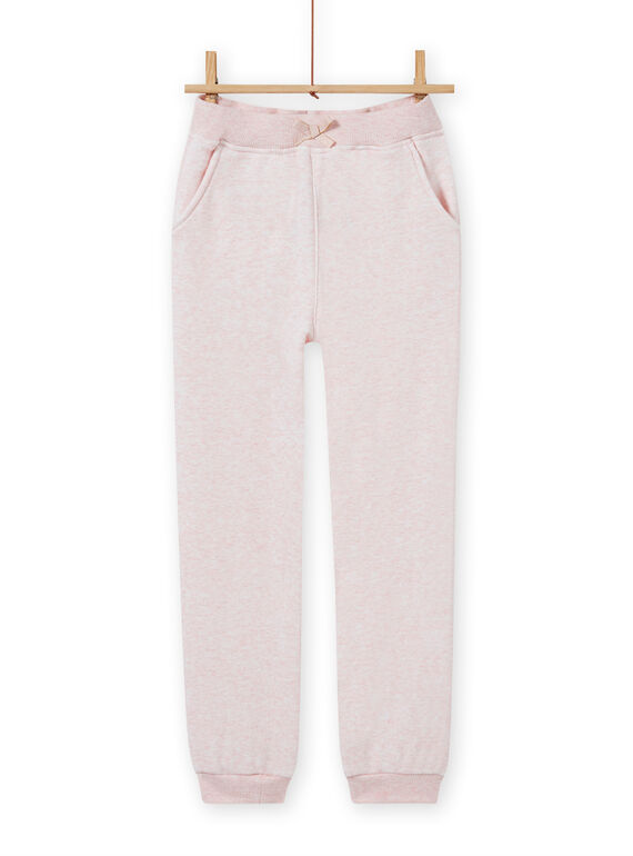 Pantalón de chándal de color rosa jaspeado para niña MAJOBAJOG2 / 21W90111JGBD314