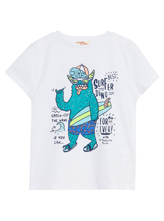 Camiseta de color blanco con estampado de monstruo para niño JOQUATI5 / 20S902R2TMC000