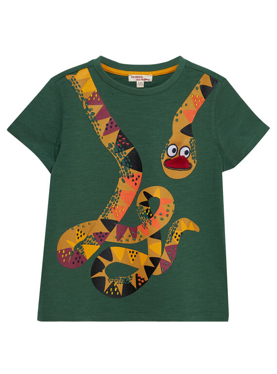 Camiseta de manga corta de color verde con estampado de serpiente para niño JODUTI2 / 20S902O1TMC601