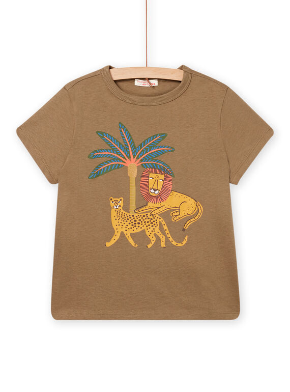 Camiseta de manga corta verde militar para niño NOFLATI5 / 22S902R4TMCG631