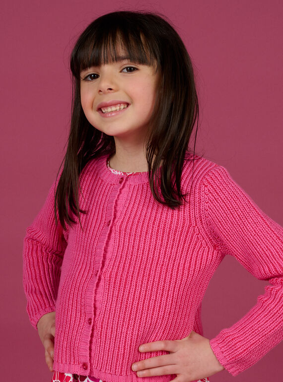 Cárdigan rosa para niña NAFLACAR / 22S901R1CAR302
