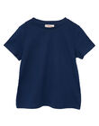 Camiseta de manga corta lisa de color azul marino para niño JOESTI2 / 20S90261D31070
