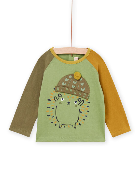 Camiseta tricolor con dibujo de erizo multitécnica PURHUTEE1 / 22WG10Q1TML626