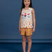 Conjunto pijama de color blanco y naranja de leopardo para niña