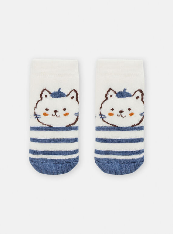 Calcetines blancos con estampado de gato para niña TOU1CHO3 / 24SF41H1SOQA001