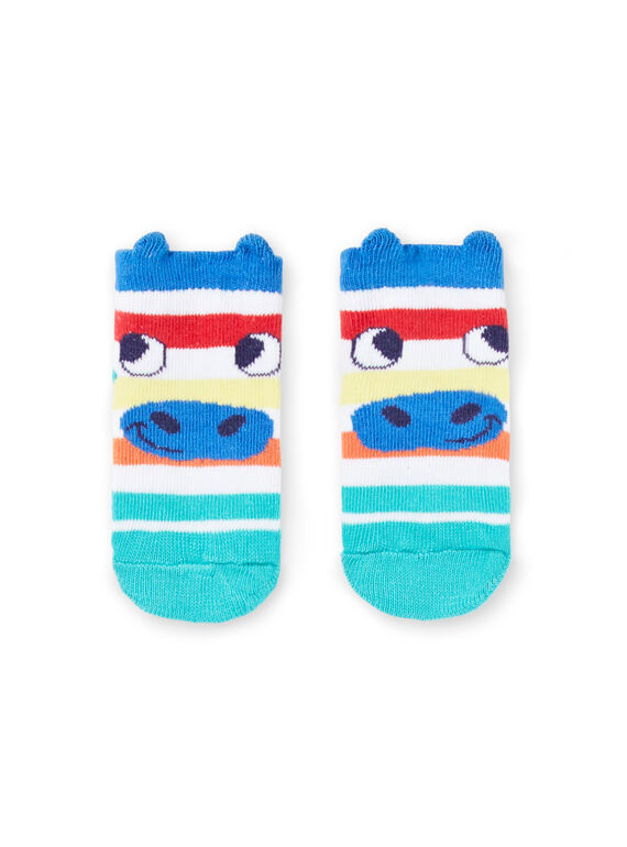 Calcetines de rayas de colores con estampado de cara de cebra para bebé niño JYUMARCHO1 / 20SI10P2SOQ000