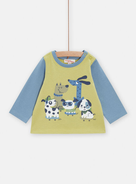 Camiseta caqui de manga larga para bebé niño VUGATEE1 / 24WG1012TML615