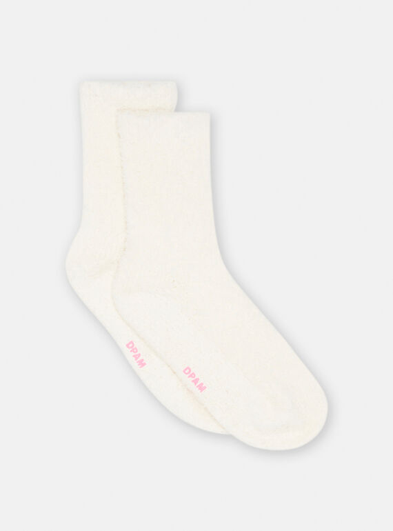 Calcetines suaves de color crudo para niña SYAJOSCHO6 / 23WI01M1SOQ001