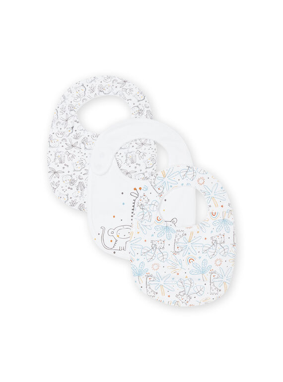 Pack de 3 baberos blancos con estampado animal ROU2BAV / 23SF42I1BAV000