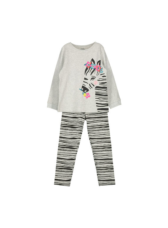Pijama con estampado de fantasía para niña FEFAPYJZEB / 19SH1145PYJ943